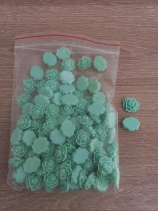 Lot De Fleurs Résine "Vert Eau"